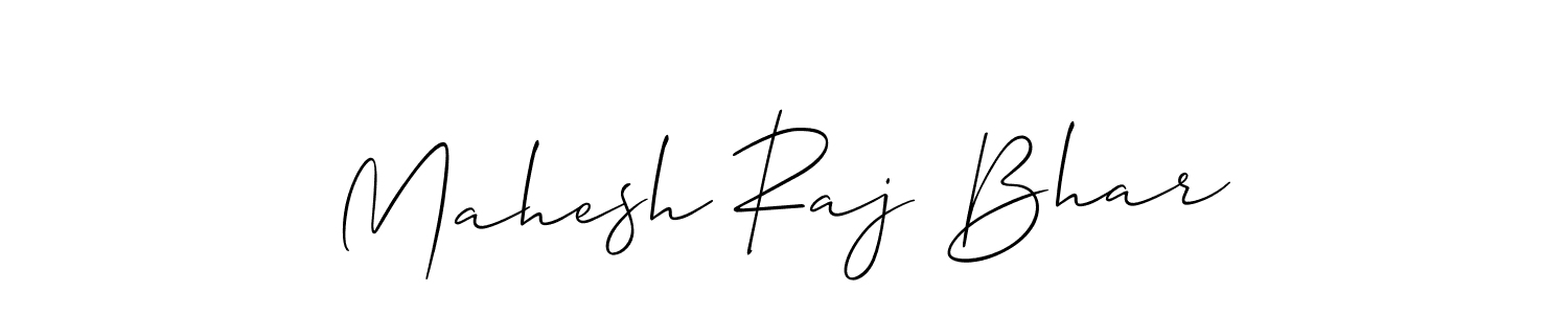 The best way (Allison_Script) to make a short signature is to pick only two or three words in your name. The name Mahesh Raj Bhar include a total of six letters. For converting this name. Mahesh Raj Bhar signature style 2 images and pictures png