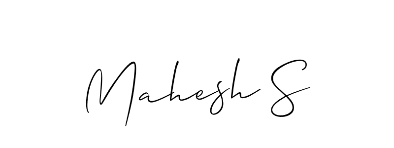 Make a beautiful signature design for name Mahesh S. With this signature (Allison_Script) style, you can create a handwritten signature for free. Mahesh S signature style 2 images and pictures png
