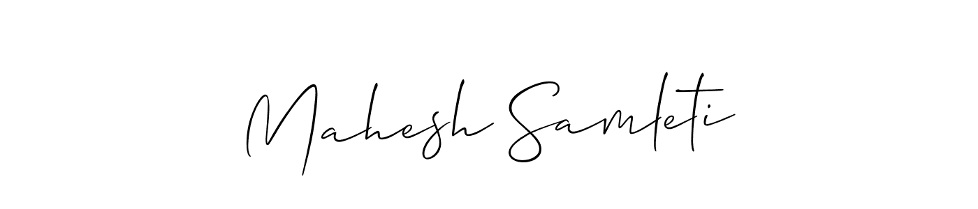 Allison_Script is a professional signature style that is perfect for those who want to add a touch of class to their signature. It is also a great choice for those who want to make their signature more unique. Get Mahesh Samleti name to fancy signature for free. Mahesh Samleti signature style 2 images and pictures png