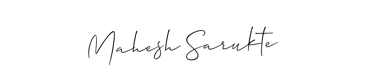 Allison_Script is a professional signature style that is perfect for those who want to add a touch of class to their signature. It is also a great choice for those who want to make their signature more unique. Get Mahesh Sarukte name to fancy signature for free. Mahesh Sarukte signature style 2 images and pictures png