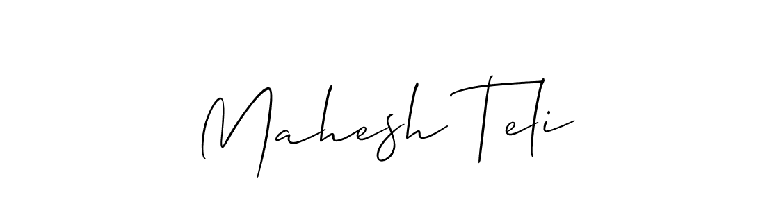Make a beautiful signature design for name Mahesh Teli. With this signature (Allison_Script) style, you can create a handwritten signature for free. Mahesh Teli signature style 2 images and pictures png