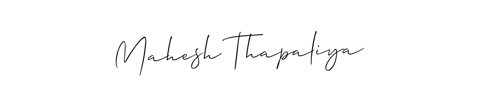 How to make Mahesh Thapaliya name signature. Use Allison_Script style for creating short signs online. This is the latest handwritten sign. Mahesh Thapaliya signature style 2 images and pictures png