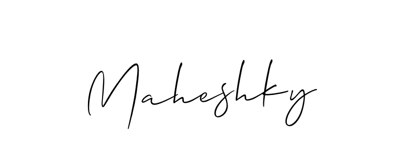 Make a beautiful signature design for name Maheshky. With this signature (Allison_Script) style, you can create a handwritten signature for free. Maheshky signature style 2 images and pictures png