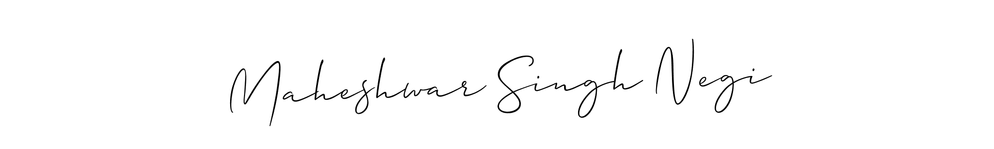 Use a signature maker to create a handwritten signature online. With this signature software, you can design (Allison_Script) your own signature for name Maheshwar Singh Negi. Maheshwar Singh Negi signature style 2 images and pictures png