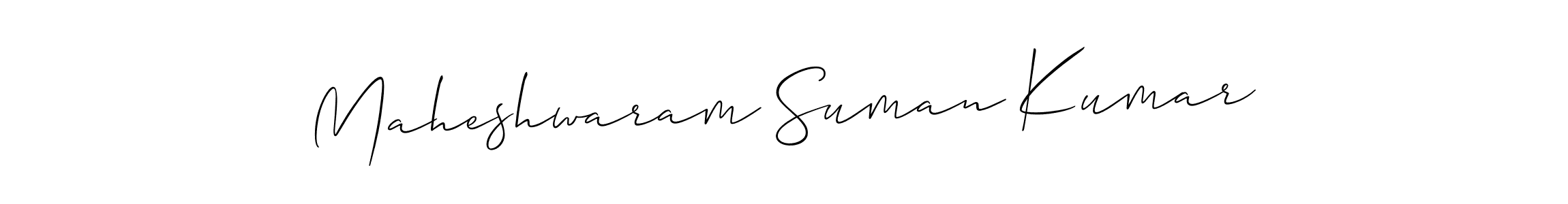 Also we have Maheshwaram Suman Kumar name is the best signature style. Create professional handwritten signature collection using Allison_Script autograph style. Maheshwaram Suman Kumar signature style 2 images and pictures png