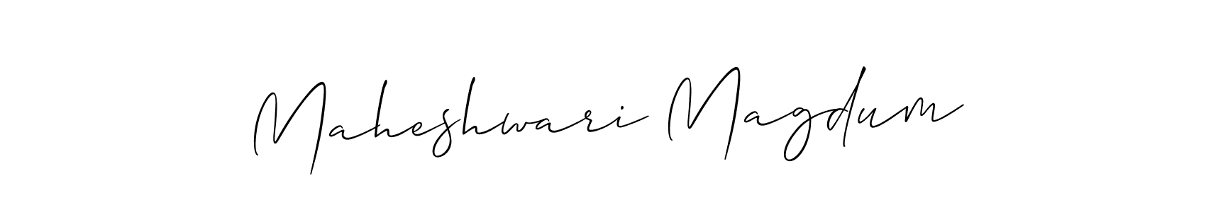 if you are searching for the best signature style for your name Maheshwari Magdum. so please give up your signature search. here we have designed multiple signature styles  using Allison_Script. Maheshwari Magdum signature style 2 images and pictures png