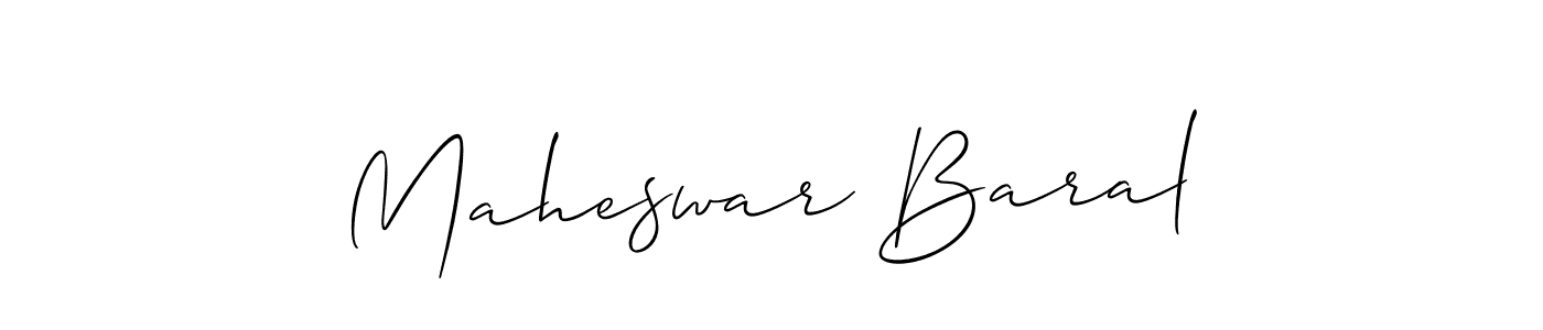 You should practise on your own different ways (Allison_Script) to write your name (Maheswar Baral) in signature. don't let someone else do it for you. Maheswar Baral signature style 2 images and pictures png