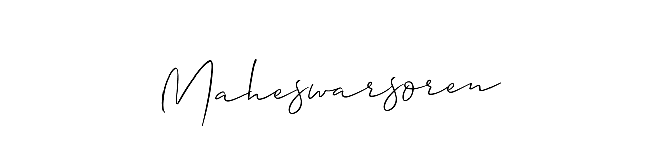 Allison_Script is a professional signature style that is perfect for those who want to add a touch of class to their signature. It is also a great choice for those who want to make their signature more unique. Get Maheswarsoren name to fancy signature for free. Maheswarsoren signature style 2 images and pictures png
