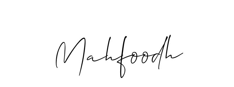 It looks lik you need a new signature style for name Mahfoodh. Design unique handwritten (Allison_Script) signature with our free signature maker in just a few clicks. Mahfoodh signature style 2 images and pictures png