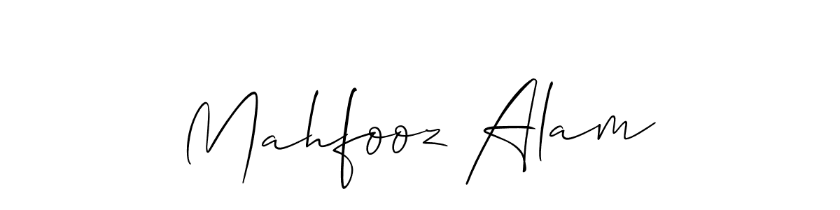 Create a beautiful signature design for name Mahfooz Alam. With this signature (Allison_Script) fonts, you can make a handwritten signature for free. Mahfooz Alam signature style 2 images and pictures png