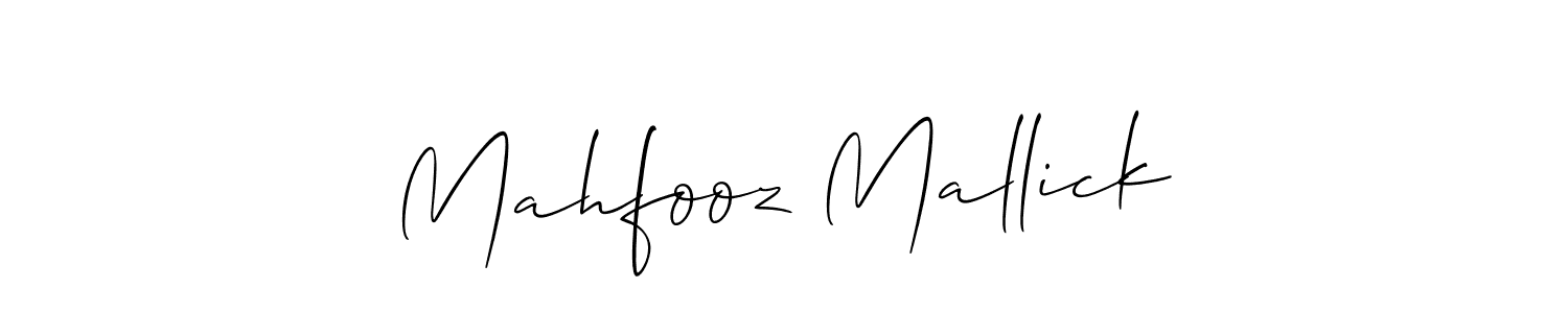 How to make Mahfooz Mallick signature? Allison_Script is a professional autograph style. Create handwritten signature for Mahfooz Mallick name. Mahfooz Mallick signature style 2 images and pictures png