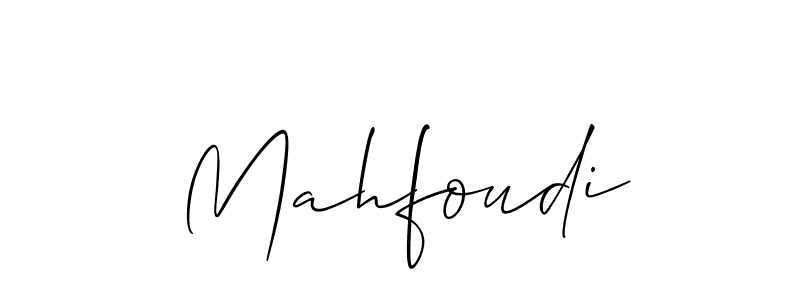 Make a beautiful signature design for name Mahfoudi. With this signature (Allison_Script) style, you can create a handwritten signature for free. Mahfoudi signature style 2 images and pictures png