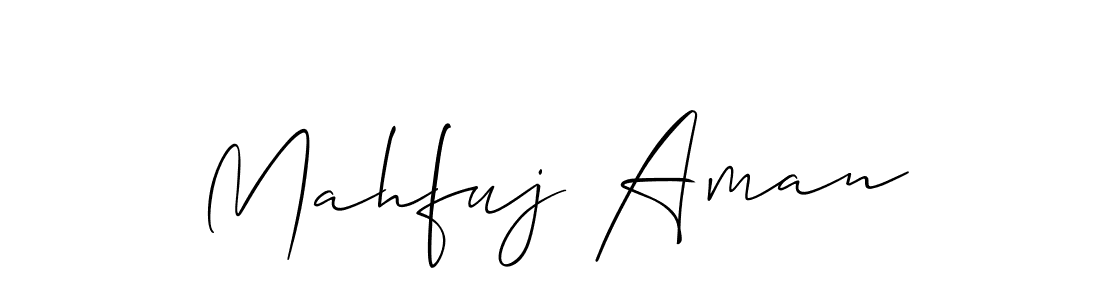 You should practise on your own different ways (Allison_Script) to write your name (Mahfuj Aman) in signature. don't let someone else do it for you. Mahfuj Aman signature style 2 images and pictures png