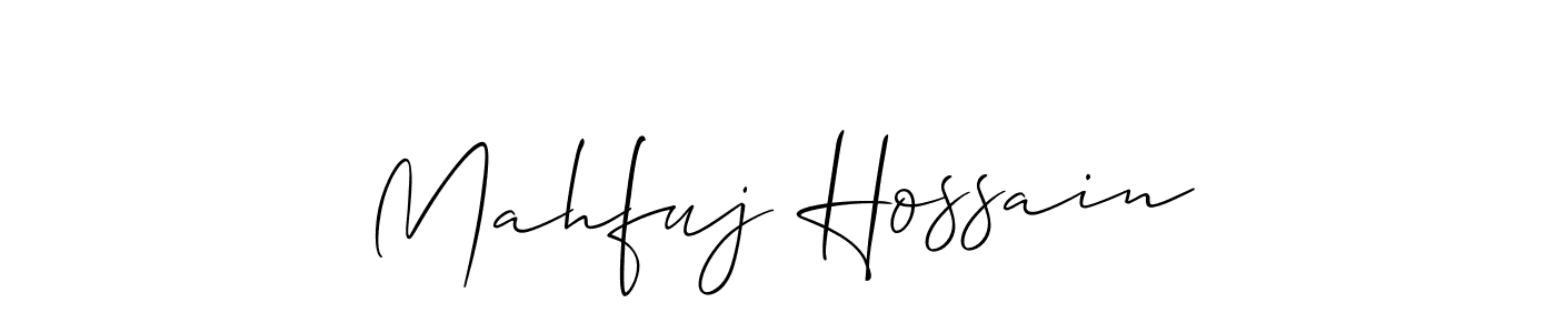 Use a signature maker to create a handwritten signature online. With this signature software, you can design (Allison_Script) your own signature for name Mahfuj Hossain. Mahfuj Hossain signature style 2 images and pictures png