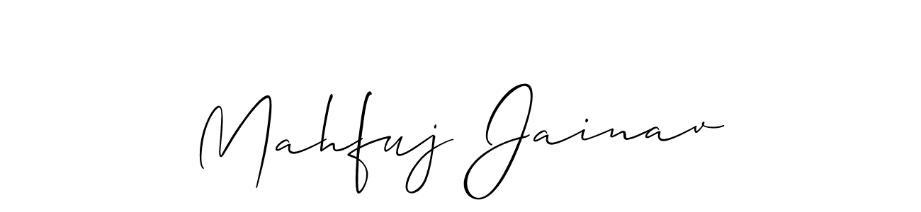 Create a beautiful signature design for name Mahfuj Jainav. With this signature (Allison_Script) fonts, you can make a handwritten signature for free. Mahfuj Jainav signature style 2 images and pictures png