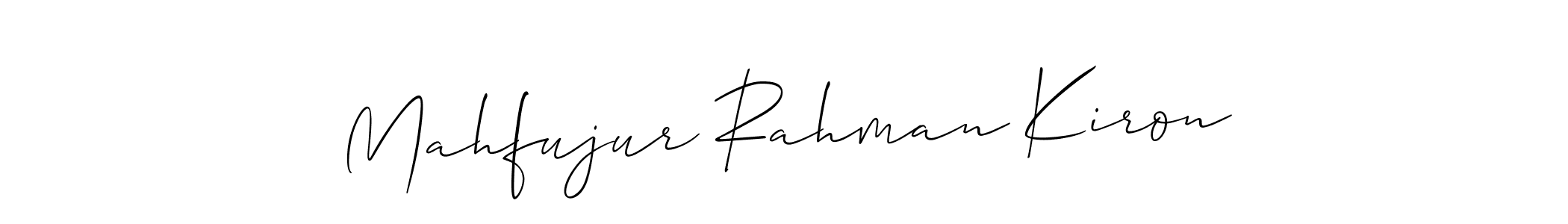 Make a beautiful signature design for name Mahfujur Rahman Kiron. With this signature (Allison_Script) style, you can create a handwritten signature for free. Mahfujur Rahman Kiron signature style 2 images and pictures png