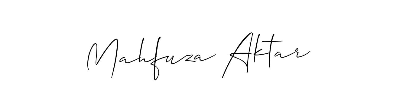 Allison_Script is a professional signature style that is perfect for those who want to add a touch of class to their signature. It is also a great choice for those who want to make their signature more unique. Get Mahfuza Aktar name to fancy signature for free. Mahfuza Aktar signature style 2 images and pictures png