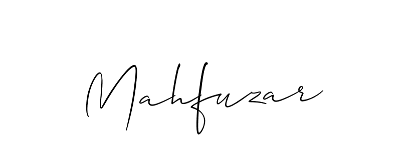 Use a signature maker to create a handwritten signature online. With this signature software, you can design (Allison_Script) your own signature for name Mahfuzar. Mahfuzar signature style 2 images and pictures png