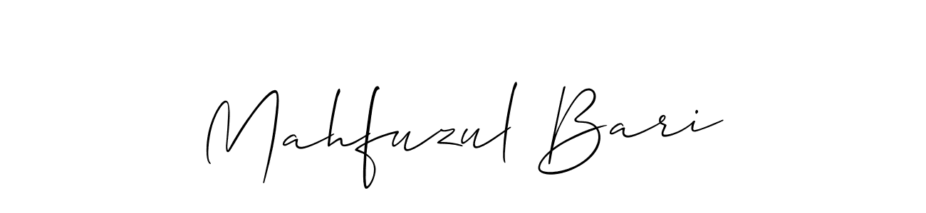 Create a beautiful signature design for name Mahfuzul Bari. With this signature (Allison_Script) fonts, you can make a handwritten signature for free. Mahfuzul Bari signature style 2 images and pictures png