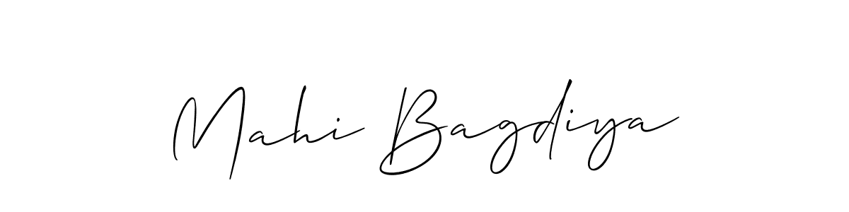 Allison_Script is a professional signature style that is perfect for those who want to add a touch of class to their signature. It is also a great choice for those who want to make their signature more unique. Get Mahi Bagdiya name to fancy signature for free. Mahi Bagdiya signature style 2 images and pictures png