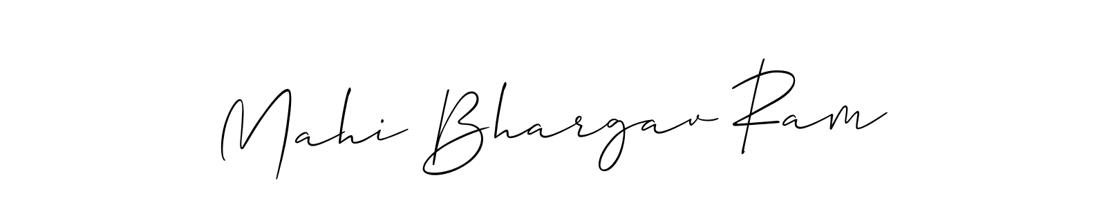 You should practise on your own different ways (Allison_Script) to write your name (Mahi Bhargav Ram) in signature. don't let someone else do it for you. Mahi Bhargav Ram signature style 2 images and pictures png