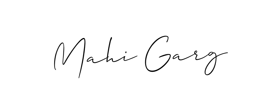 Make a beautiful signature design for name Mahi Garg. With this signature (Allison_Script) style, you can create a handwritten signature for free. Mahi Garg signature style 2 images and pictures png