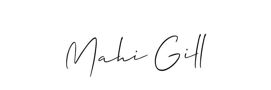 if you are searching for the best signature style for your name Mahi Gill. so please give up your signature search. here we have designed multiple signature styles  using Allison_Script. Mahi Gill signature style 2 images and pictures png