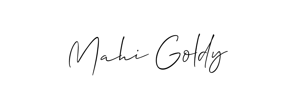 How to make Mahi Goldy name signature. Use Allison_Script style for creating short signs online. This is the latest handwritten sign. Mahi Goldy signature style 2 images and pictures png