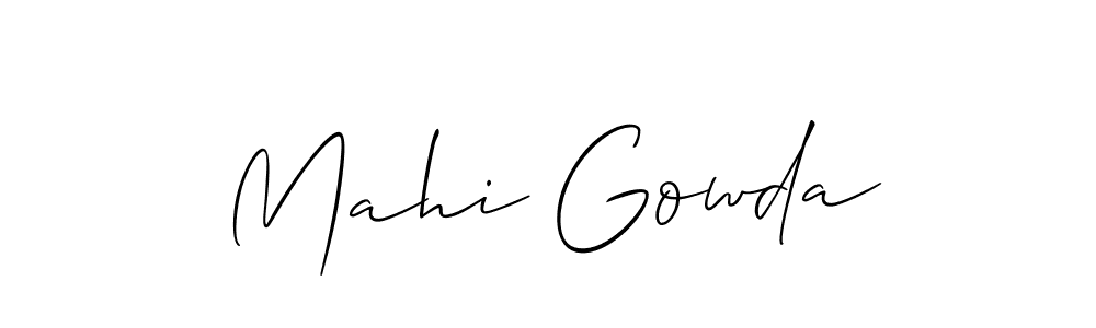 How to make Mahi Gowda name signature. Use Allison_Script style for creating short signs online. This is the latest handwritten sign. Mahi Gowda signature style 2 images and pictures png