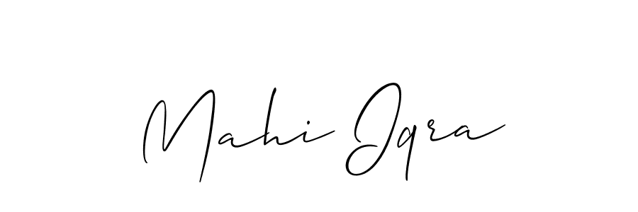 Similarly Allison_Script is the best handwritten signature design. Signature creator online .You can use it as an online autograph creator for name Mahi Iqra. Mahi Iqra signature style 2 images and pictures png