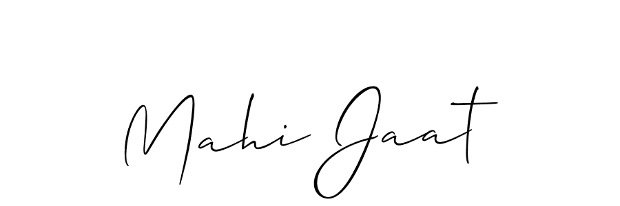 It looks lik you need a new signature style for name Mahi Jaat. Design unique handwritten (Allison_Script) signature with our free signature maker in just a few clicks. Mahi Jaat signature style 2 images and pictures png