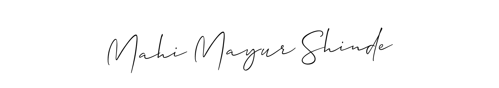 Allison_Script is a professional signature style that is perfect for those who want to add a touch of class to their signature. It is also a great choice for those who want to make their signature more unique. Get Mahi Mayur Shinde name to fancy signature for free. Mahi Mayur Shinde signature style 2 images and pictures png