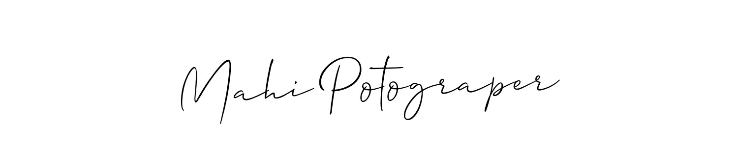 Use a signature maker to create a handwritten signature online. With this signature software, you can design (Allison_Script) your own signature for name Mahi Potograper. Mahi Potograper signature style 2 images and pictures png