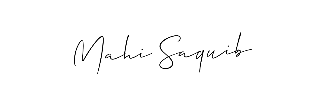 How to make Mahi Saquib name signature. Use Allison_Script style for creating short signs online. This is the latest handwritten sign. Mahi Saquib signature style 2 images and pictures png