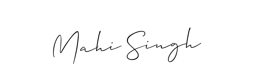 The best way (Allison_Script) to make a short signature is to pick only two or three words in your name. The name Mahi Singh include a total of six letters. For converting this name. Mahi Singh signature style 2 images and pictures png