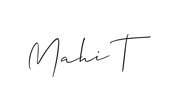 Use a signature maker to create a handwritten signature online. With this signature software, you can design (Allison_Script) your own signature for name Mahi T. Mahi T signature style 2 images and pictures png