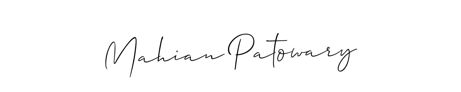 if you are searching for the best signature style for your name Mahian Patowary. so please give up your signature search. here we have designed multiple signature styles  using Allison_Script. Mahian Patowary signature style 2 images and pictures png