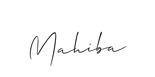 Create a beautiful signature design for name Mahiba. With this signature (Allison_Script) fonts, you can make a handwritten signature for free. Mahiba signature style 2 images and pictures png