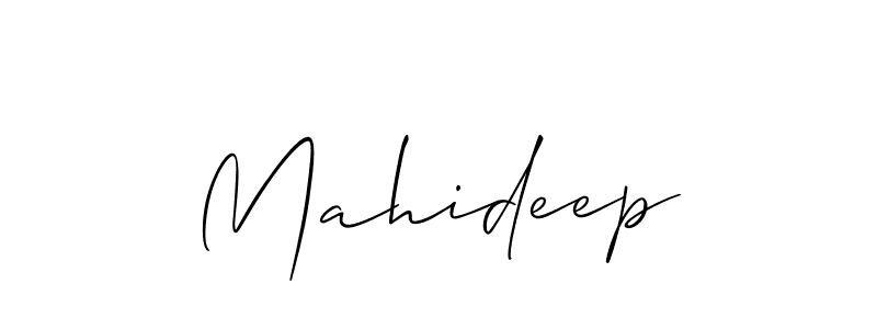 Also You can easily find your signature by using the search form. We will create Mahideep name handwritten signature images for you free of cost using Allison_Script sign style. Mahideep signature style 2 images and pictures png