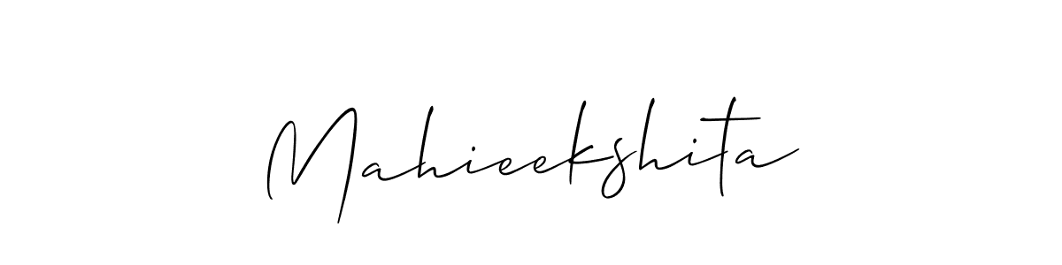 Allison_Script is a professional signature style that is perfect for those who want to add a touch of class to their signature. It is also a great choice for those who want to make their signature more unique. Get Mahieekshita name to fancy signature for free. Mahieekshita signature style 2 images and pictures png
