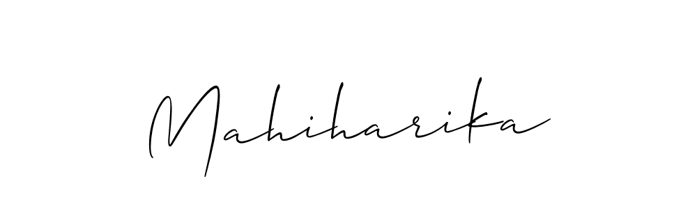 The best way (Allison_Script) to make a short signature is to pick only two or three words in your name. The name Mahiharika include a total of six letters. For converting this name. Mahiharika signature style 2 images and pictures png