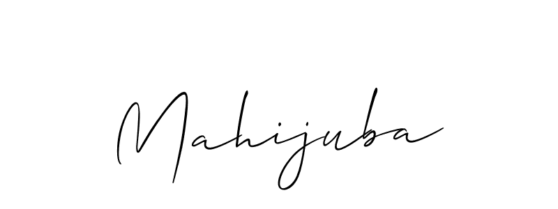 Allison_Script is a professional signature style that is perfect for those who want to add a touch of class to their signature. It is also a great choice for those who want to make their signature more unique. Get Mahijuba name to fancy signature for free. Mahijuba signature style 2 images and pictures png