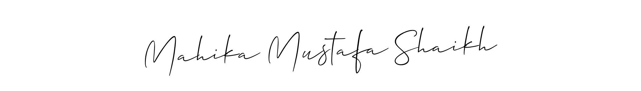 Similarly Allison_Script is the best handwritten signature design. Signature creator online .You can use it as an online autograph creator for name Mahika Mustafa Shaikh. Mahika Mustafa Shaikh signature style 2 images and pictures png