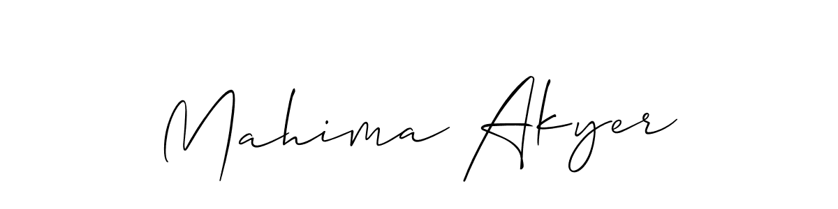 Make a beautiful signature design for name Mahima Akyer. With this signature (Allison_Script) style, you can create a handwritten signature for free. Mahima Akyer signature style 2 images and pictures png