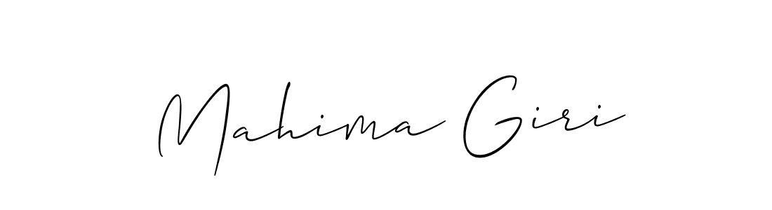 Also You can easily find your signature by using the search form. We will create Mahima Giri name handwritten signature images for you free of cost using Allison_Script sign style. Mahima Giri signature style 2 images and pictures png