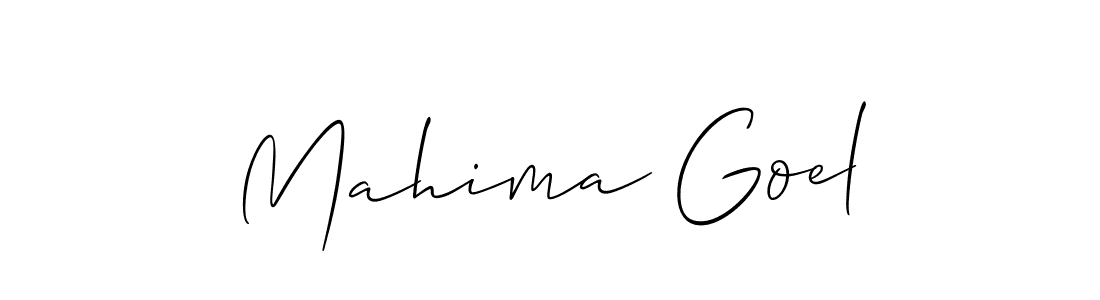 Use a signature maker to create a handwritten signature online. With this signature software, you can design (Allison_Script) your own signature for name Mahima Goel. Mahima Goel signature style 2 images and pictures png