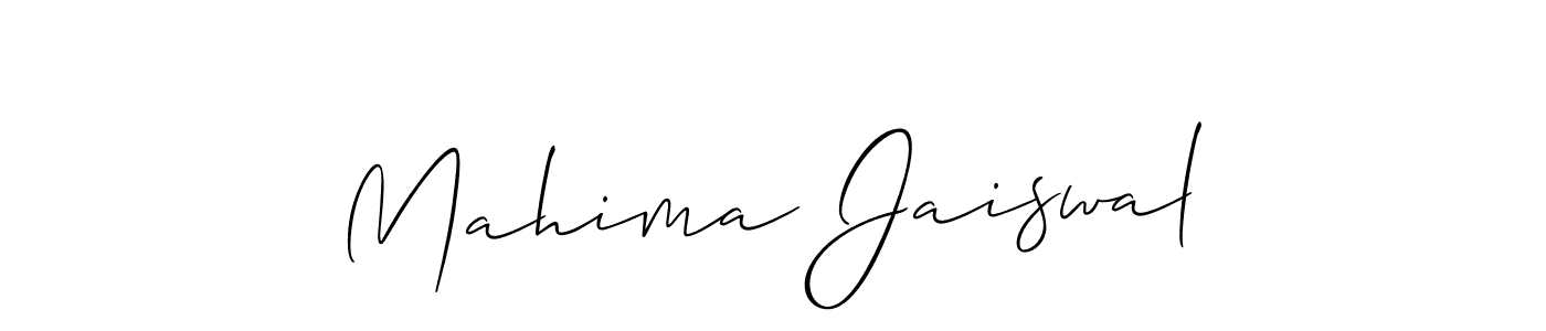 Create a beautiful signature design for name Mahima Jaiswal. With this signature (Allison_Script) fonts, you can make a handwritten signature for free. Mahima Jaiswal signature style 2 images and pictures png