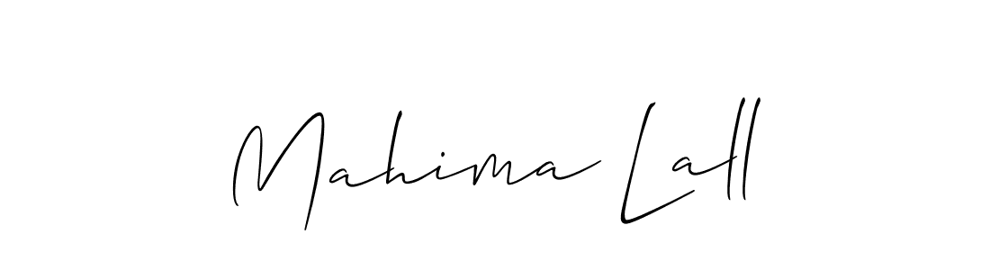 You should practise on your own different ways (Allison_Script) to write your name (Mahima Lall) in signature. don't let someone else do it for you. Mahima Lall signature style 2 images and pictures png