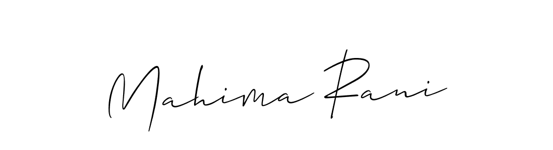 Create a beautiful signature design for name Mahima Rani. With this signature (Allison_Script) fonts, you can make a handwritten signature for free. Mahima Rani signature style 2 images and pictures png