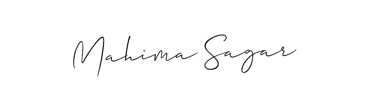 Allison_Script is a professional signature style that is perfect for those who want to add a touch of class to their signature. It is also a great choice for those who want to make their signature more unique. Get Mahima Sagar name to fancy signature for free. Mahima Sagar signature style 2 images and pictures png